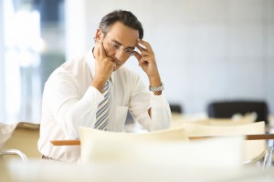 Businessman concentrating on his work