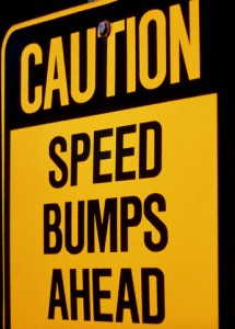 'Speed Bumps ahead' Sign
